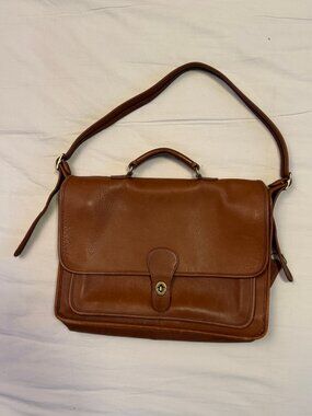 Vintage Coach USA Leather Flap Briefcase Brown Portfolio SN: L5H-5150